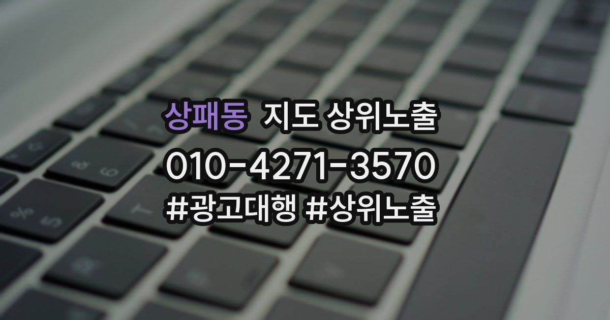 상패동 지도 상위 노출