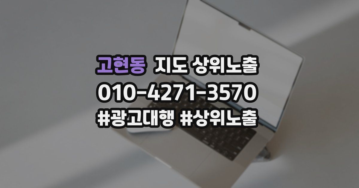 고현동 지도 상위 노출