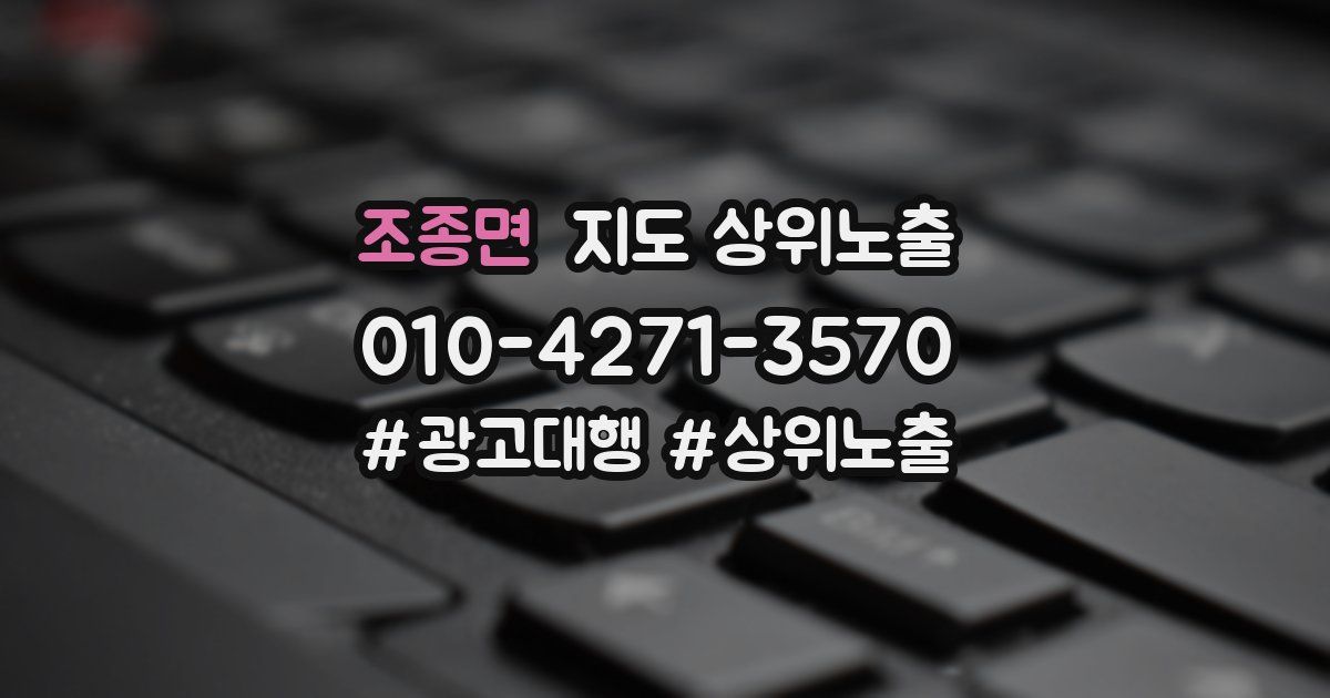 조종면 지도 상위 노출