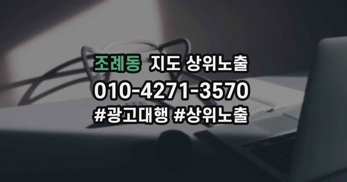 조례동 지도 상위 노출