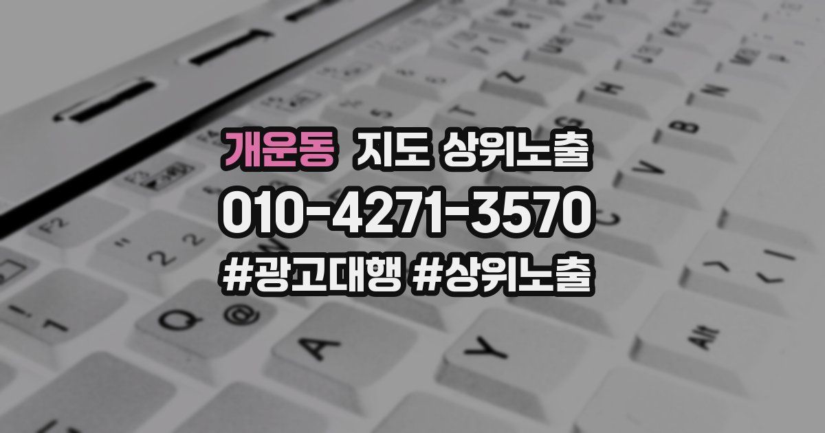 개운동 지도 상위 노출