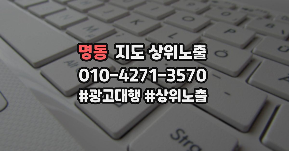명동 지도 상위 노출