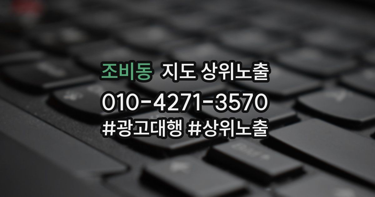 조비동 지도 상위 노출