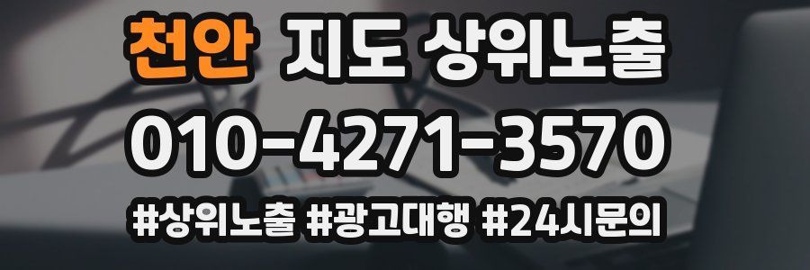 천안 지도 상위 노출