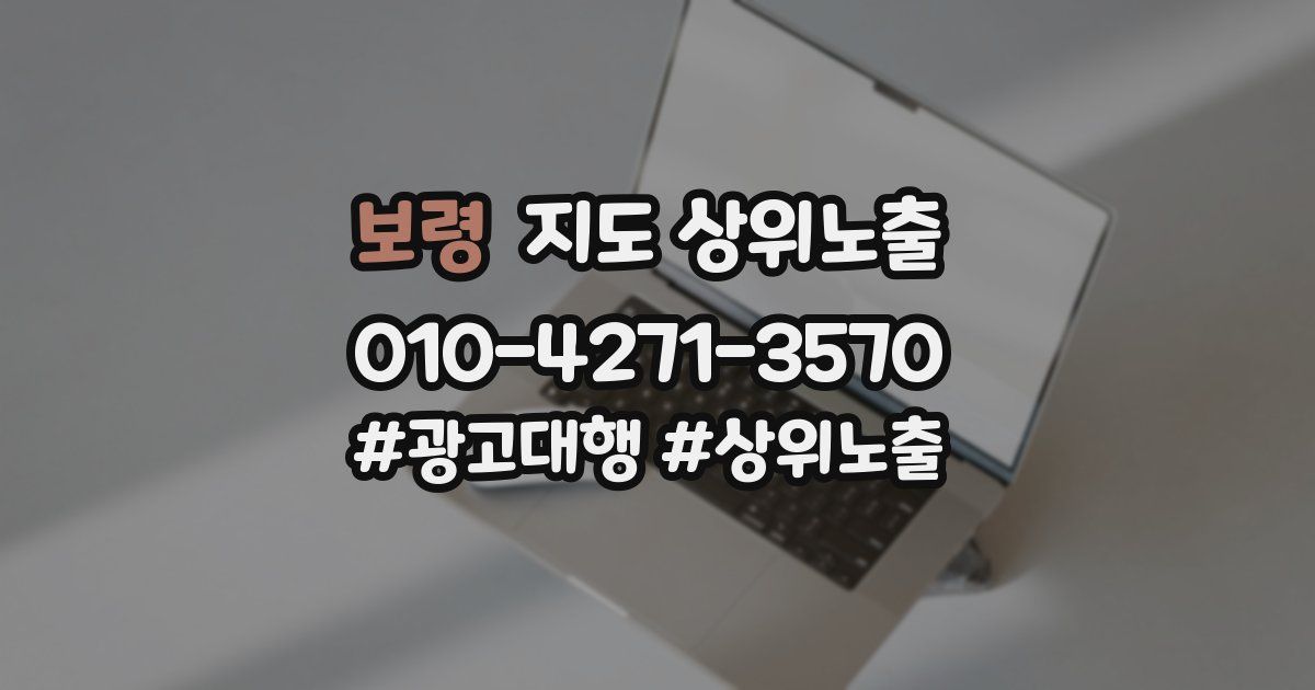 보령 지도 상위 노출