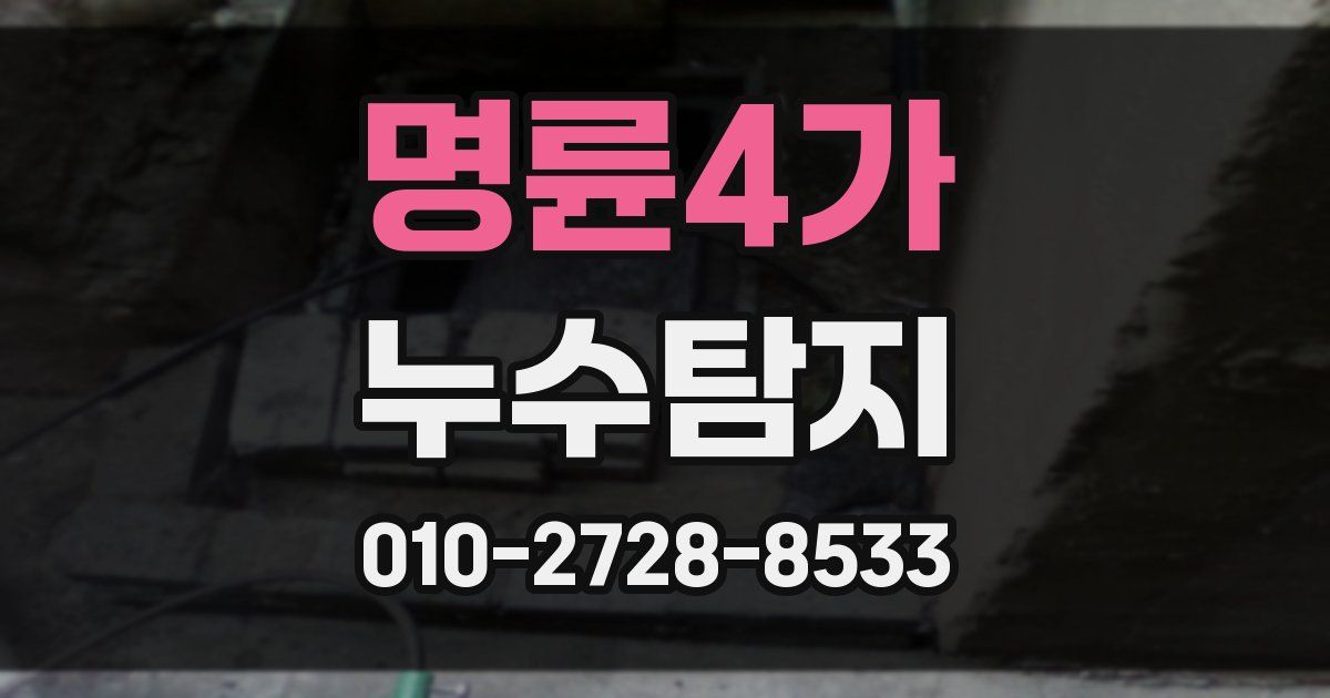 명륜4가 누수공사