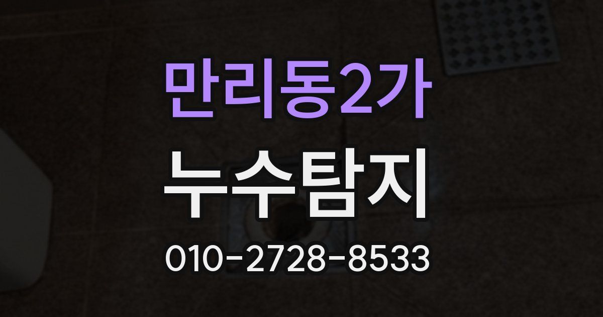 만리동2가 누수공사
