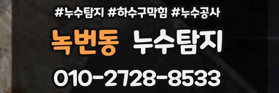 녹번동 누수탐지업체