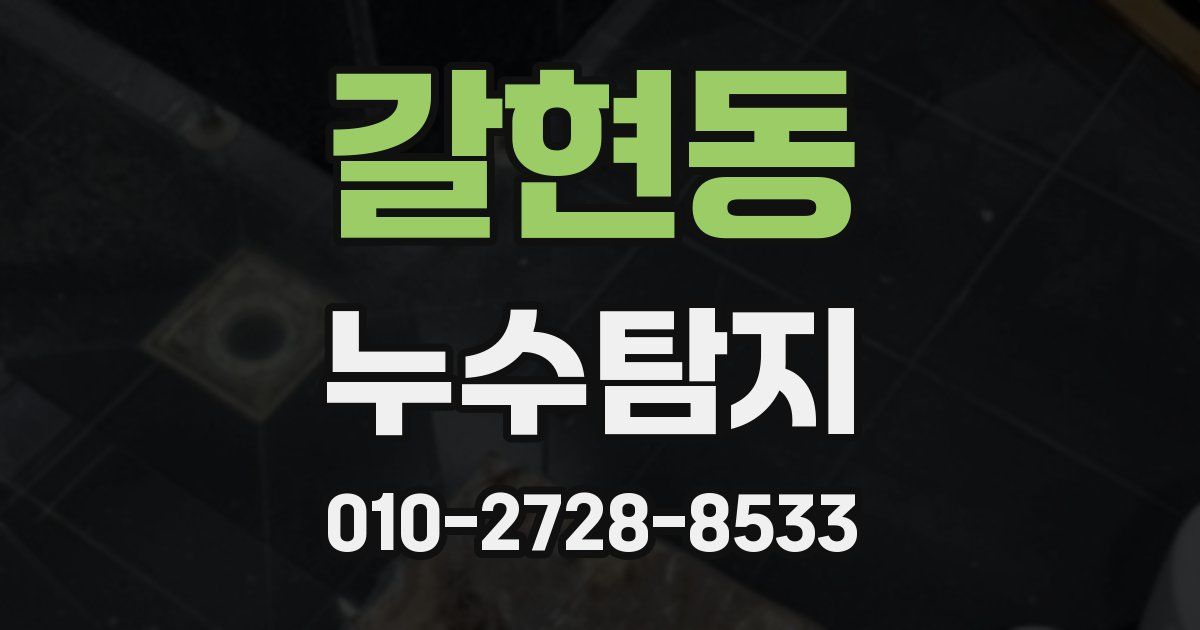 갈현동 누수공사