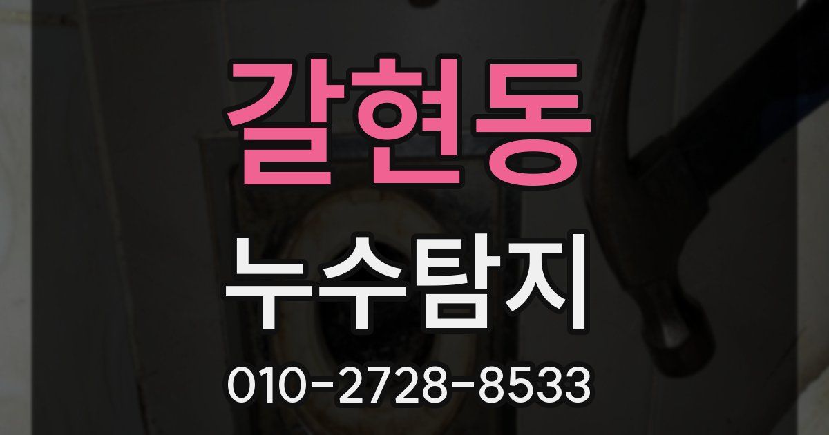 갈현동 누수공사