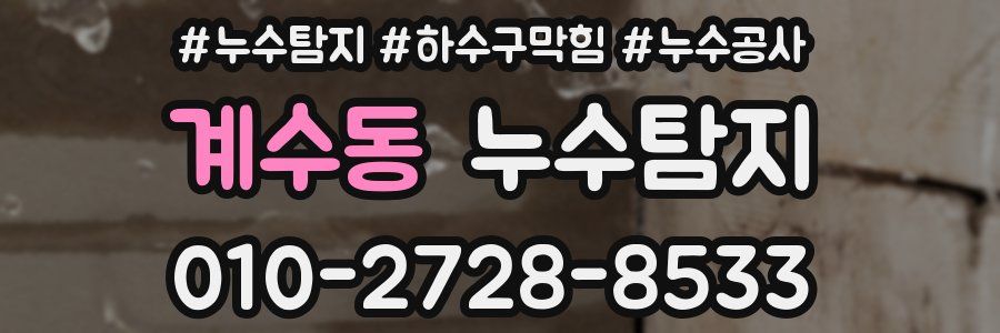 계수동 누수탐지업체