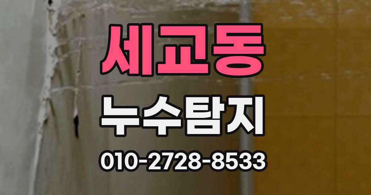 세교동 누수공사
