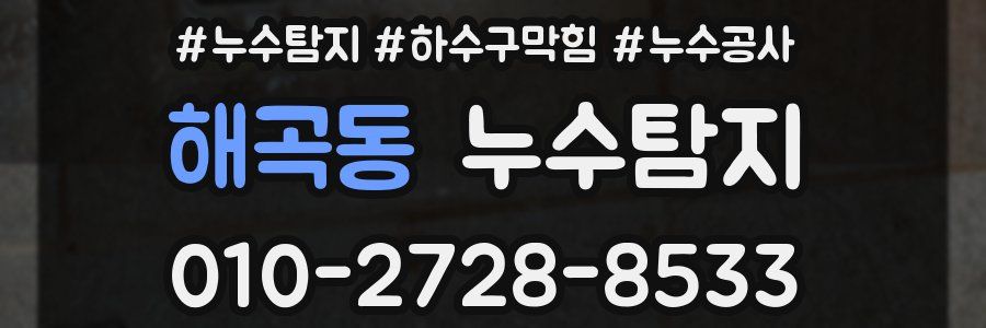 해곡동 누수탐지업체
