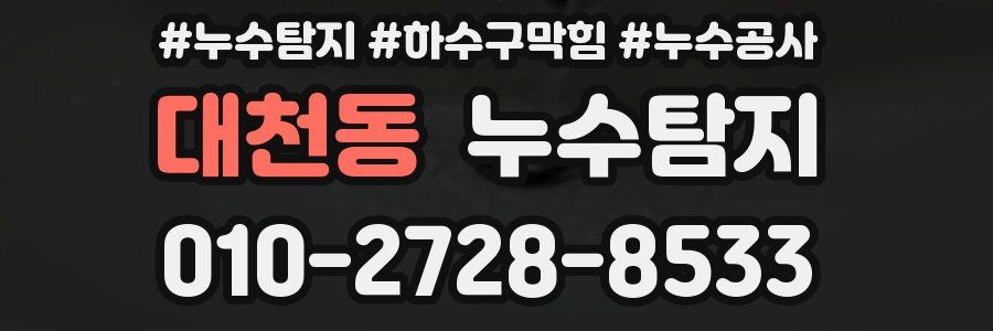 대천동 누수탐지업체