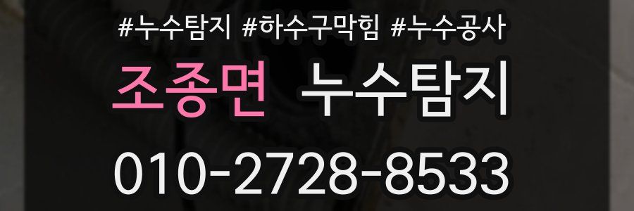 조종면 누수탐지업체