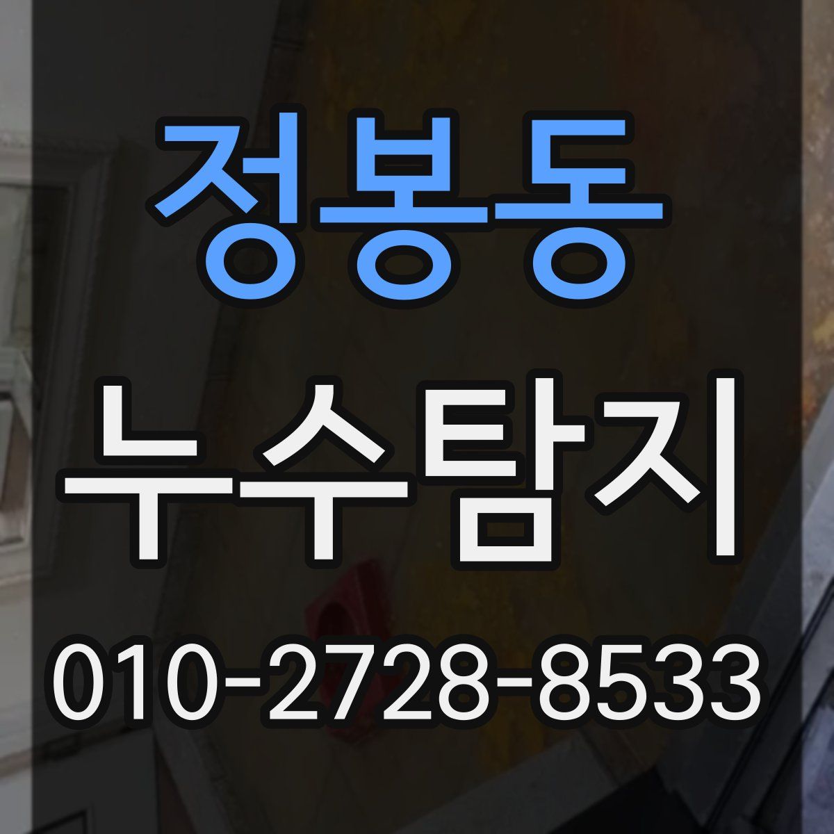 정봉동 누수탐지