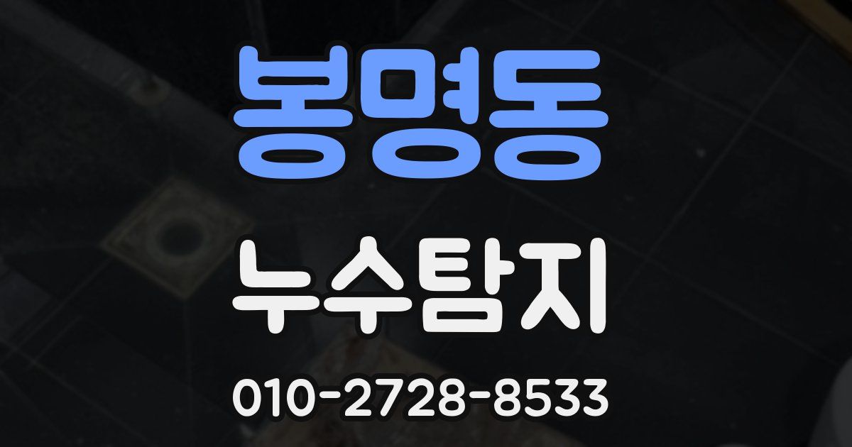 봉명동 누수공사