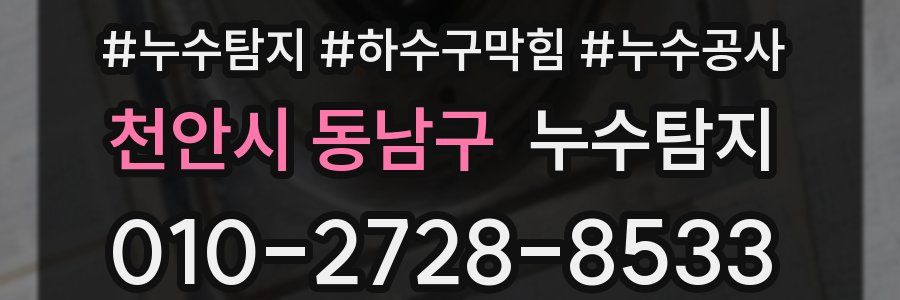 천안시 동남구 누수탐지업체