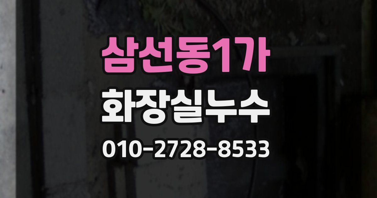삼선동1가 누수업체