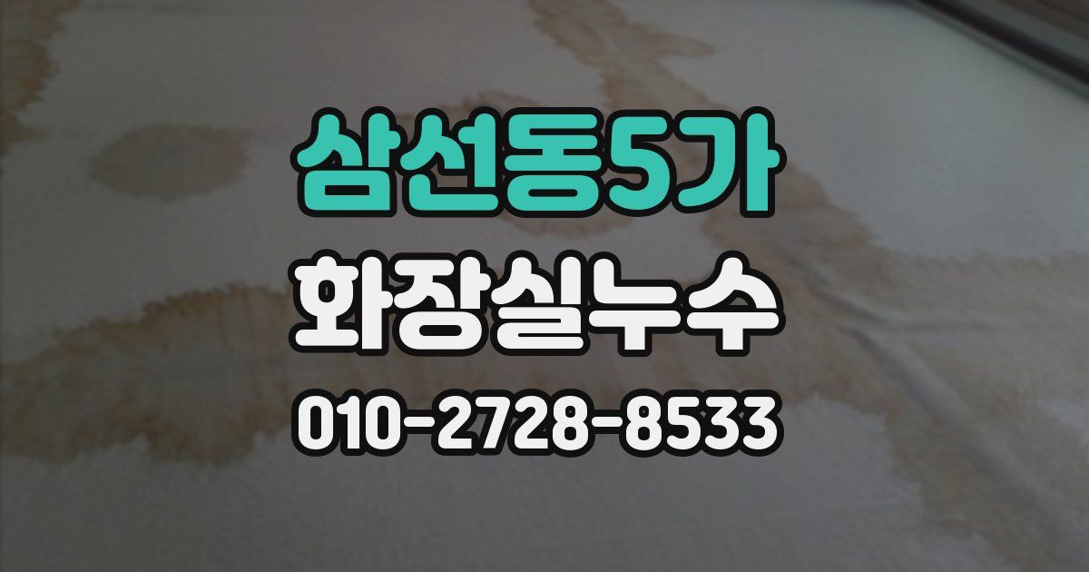 삼선동5가 누수업체