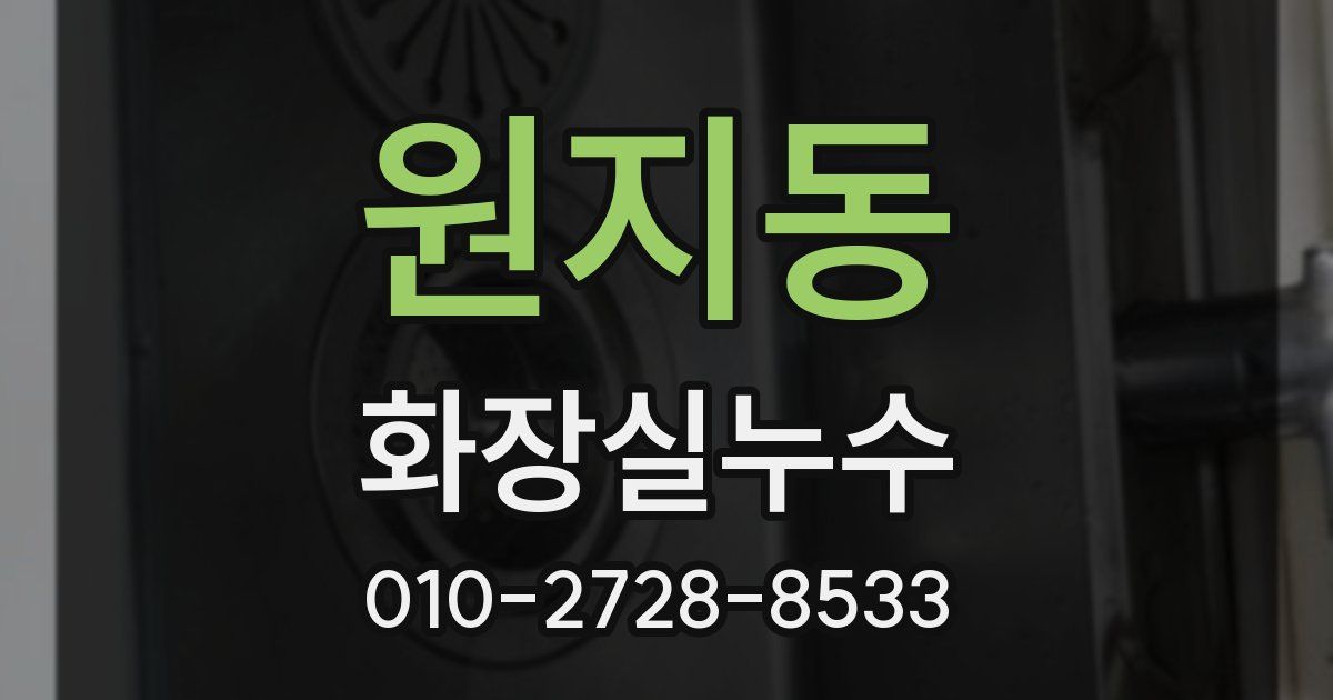 원지동 누수업체