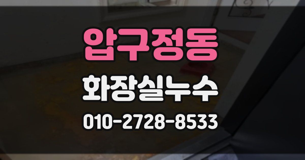 압구정동 누수업체