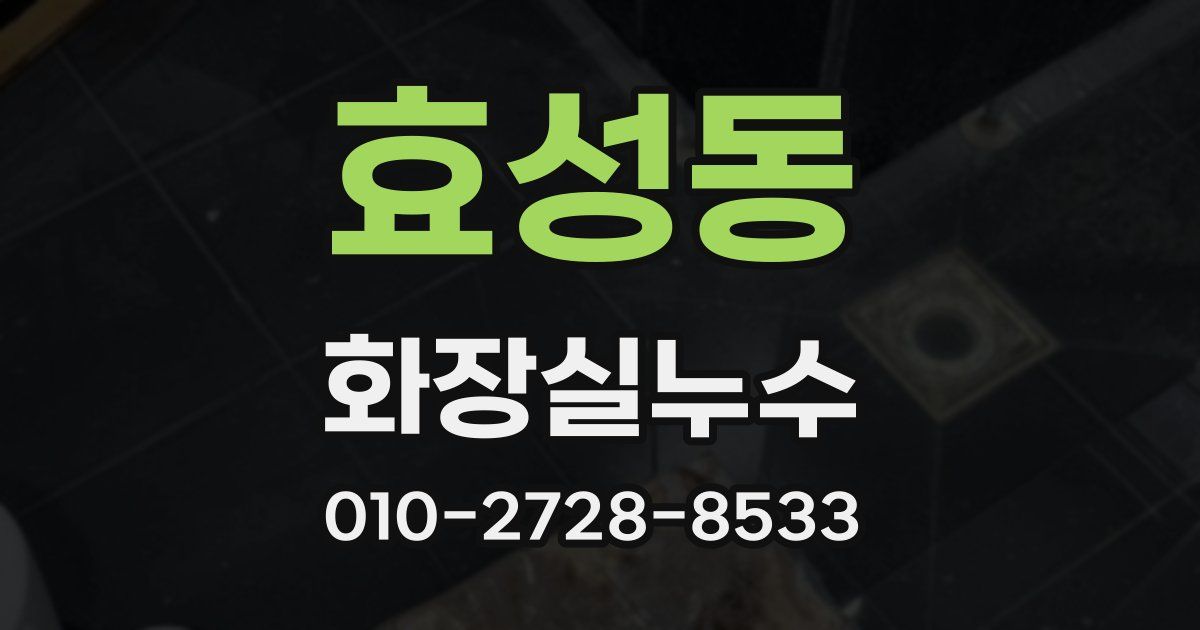효성동 누수업체