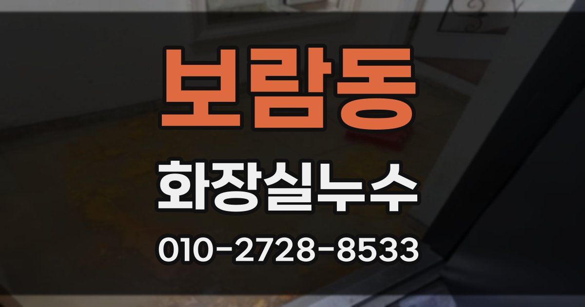 보람동 누수업체