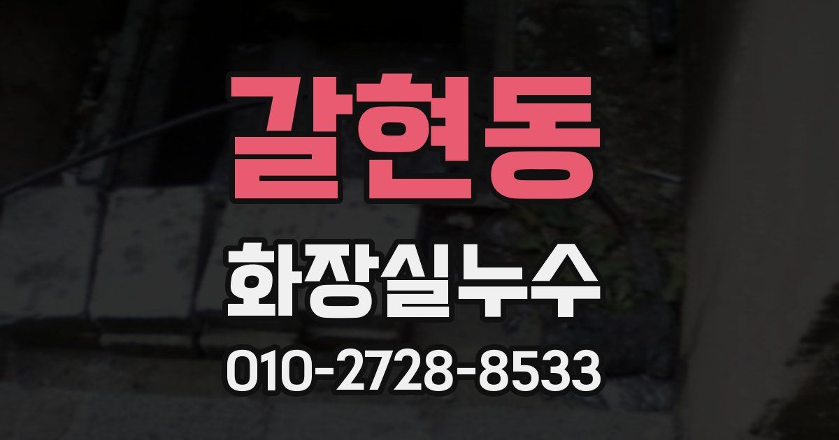 갈현동 누수업체