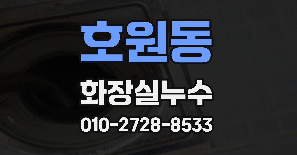 호원동 누수업체