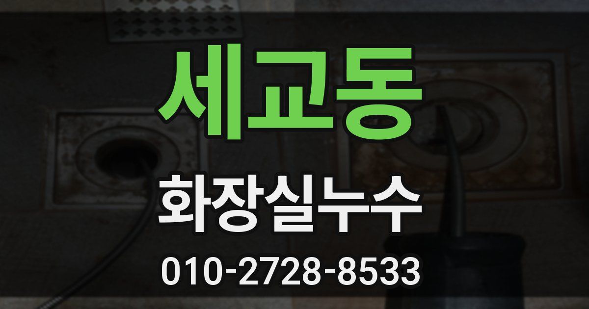 세교동 누수업체