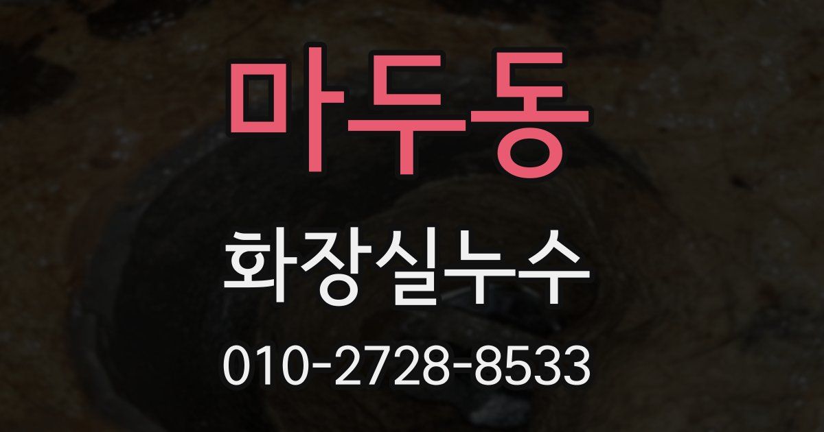 마두동 누수업체