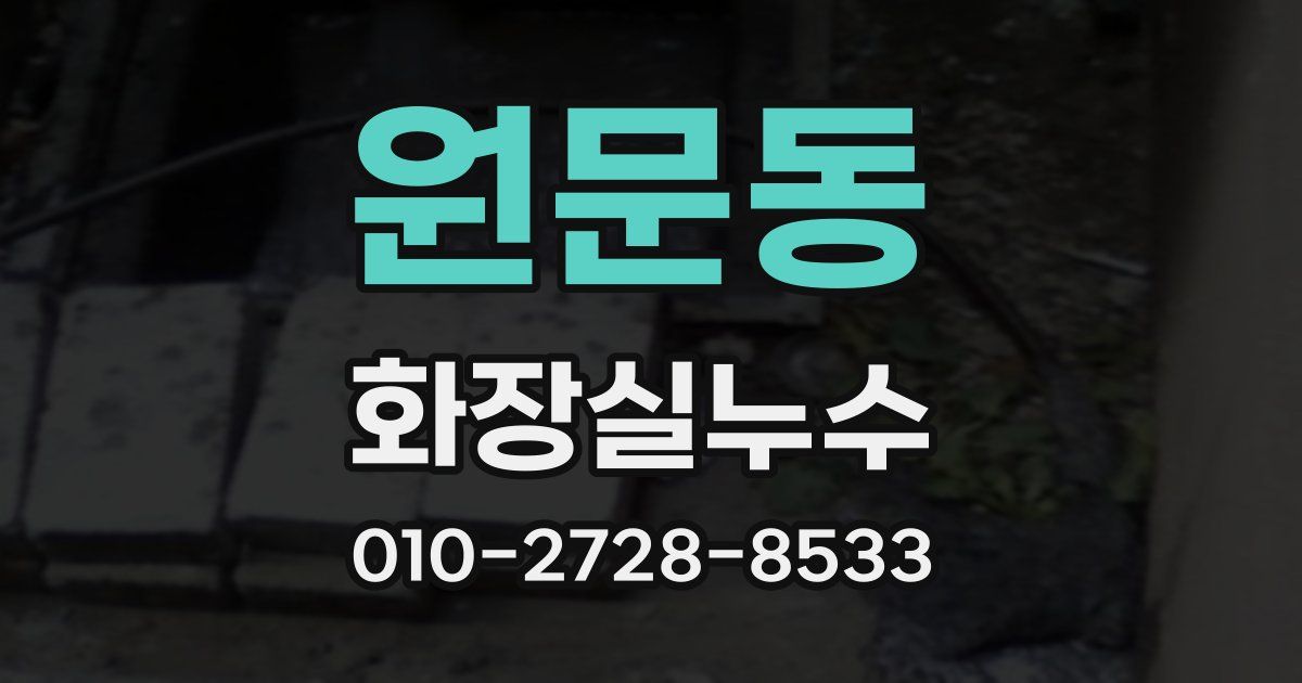 원문동 누수업체