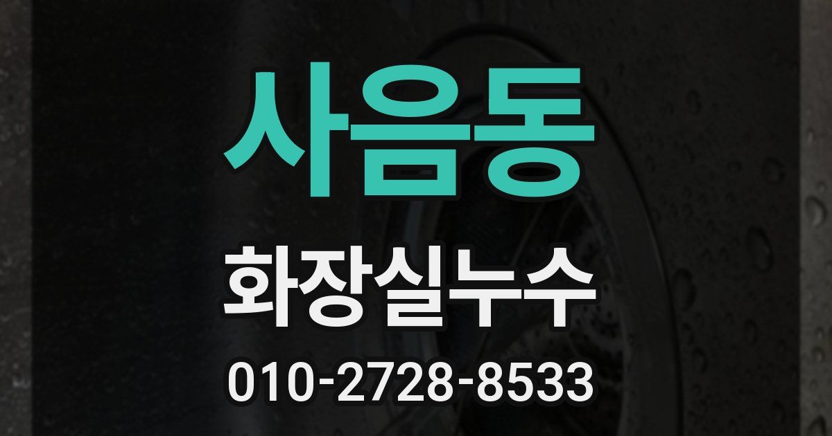 사음동 누수업체
