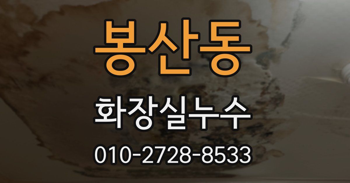 봉산동 누수업체
