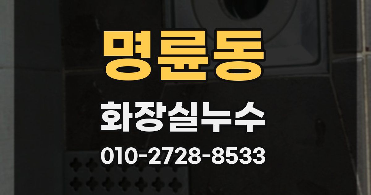 명륜동 누수업체