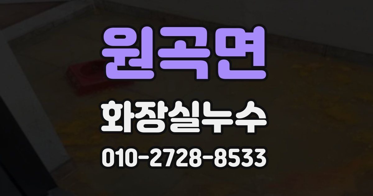 원곡면 누수업체