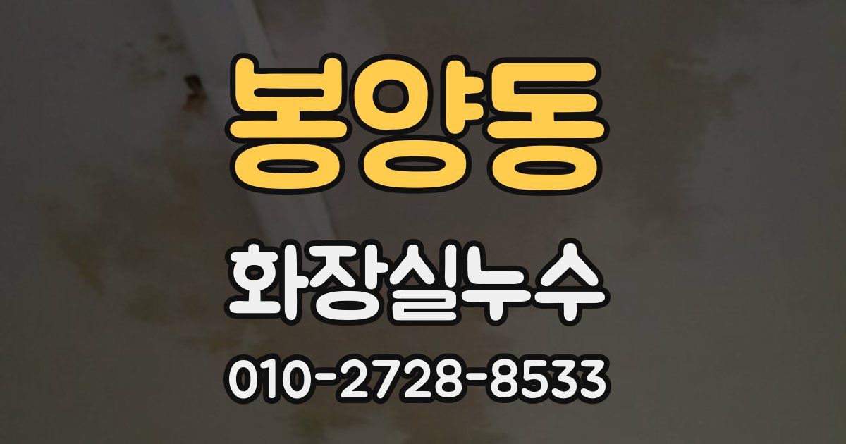 봉양동 누수업체