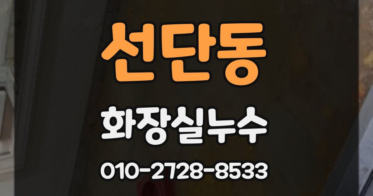 선단동 누수업체