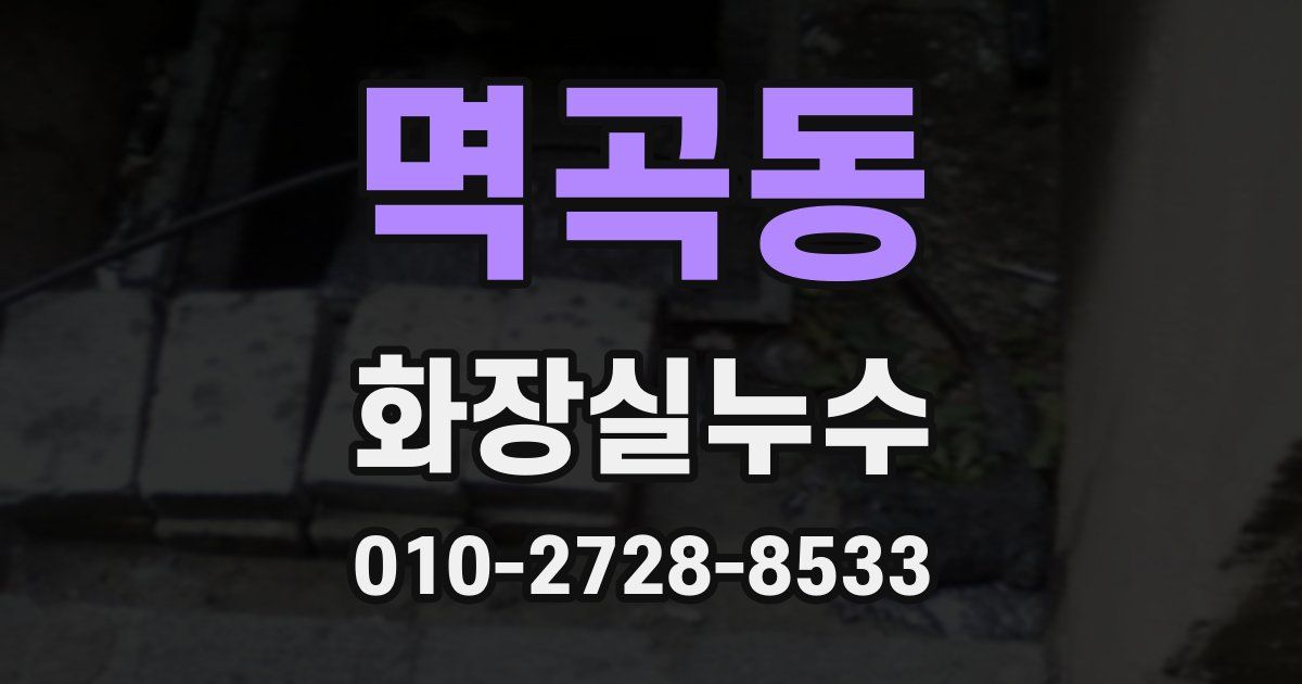 멱곡동 누수업체