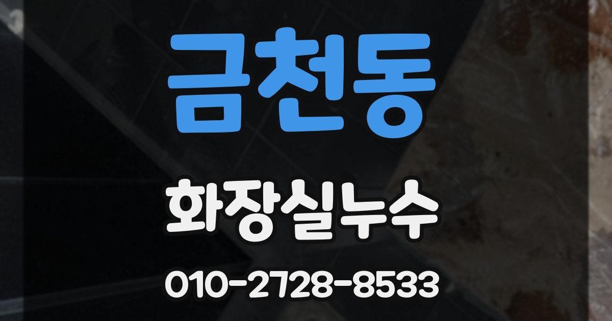 금천동 누수업체