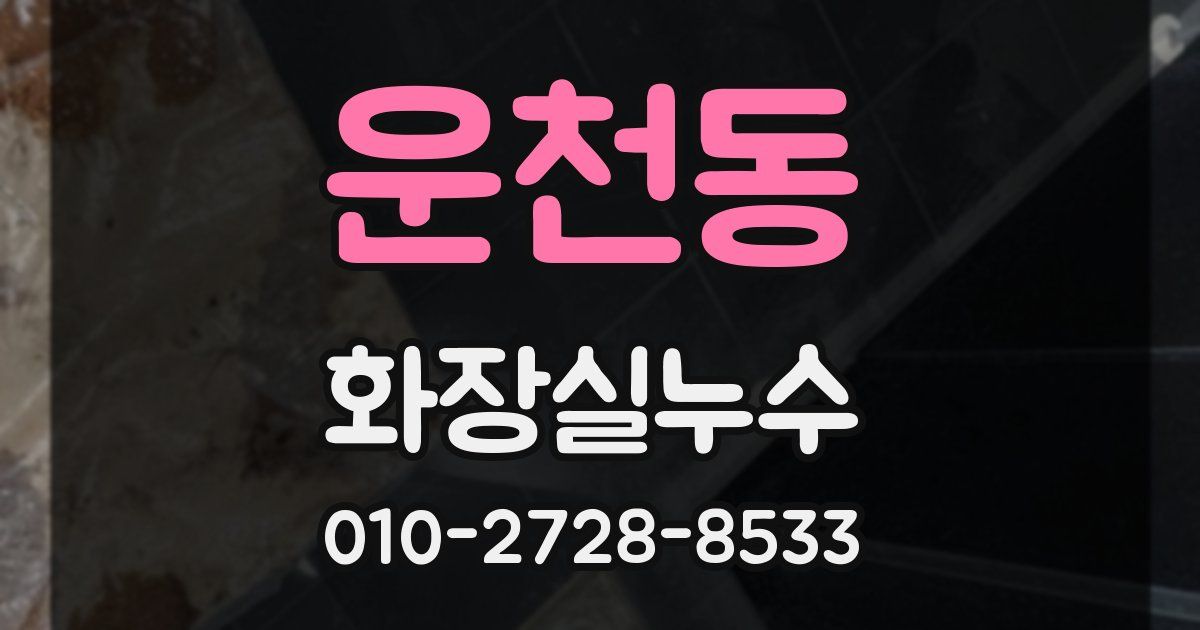 운천동 누수업체