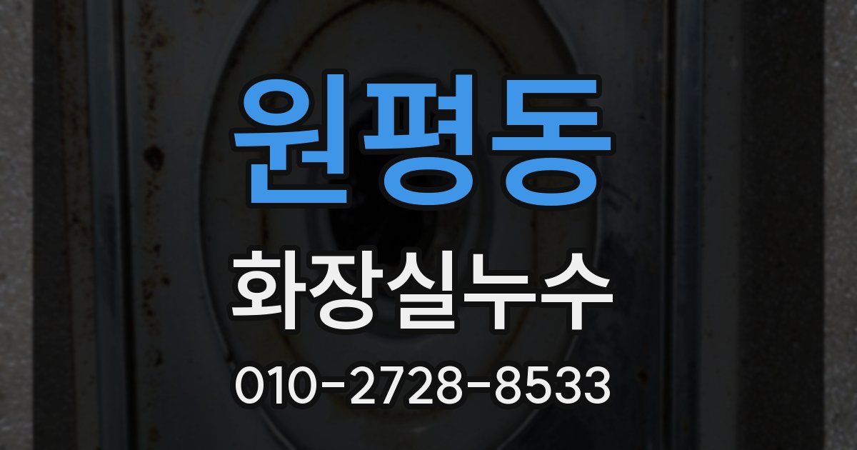 원평동 누수업체
