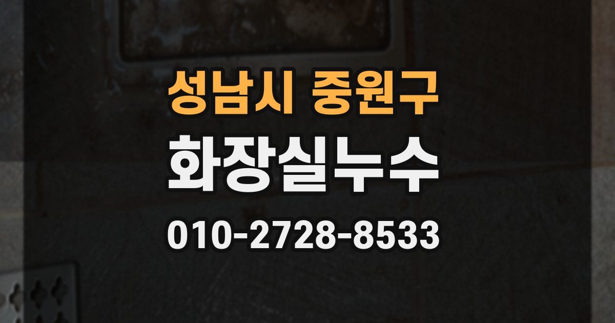 성남시 중원구 누수업체