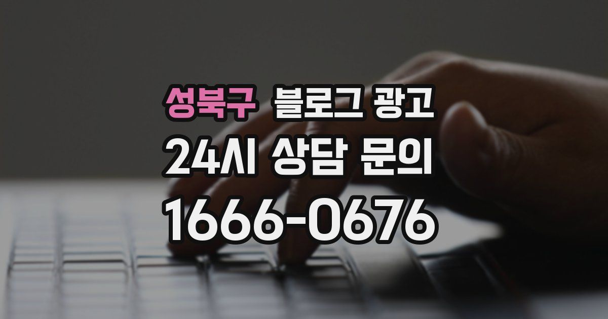 성북구 블로그 광고