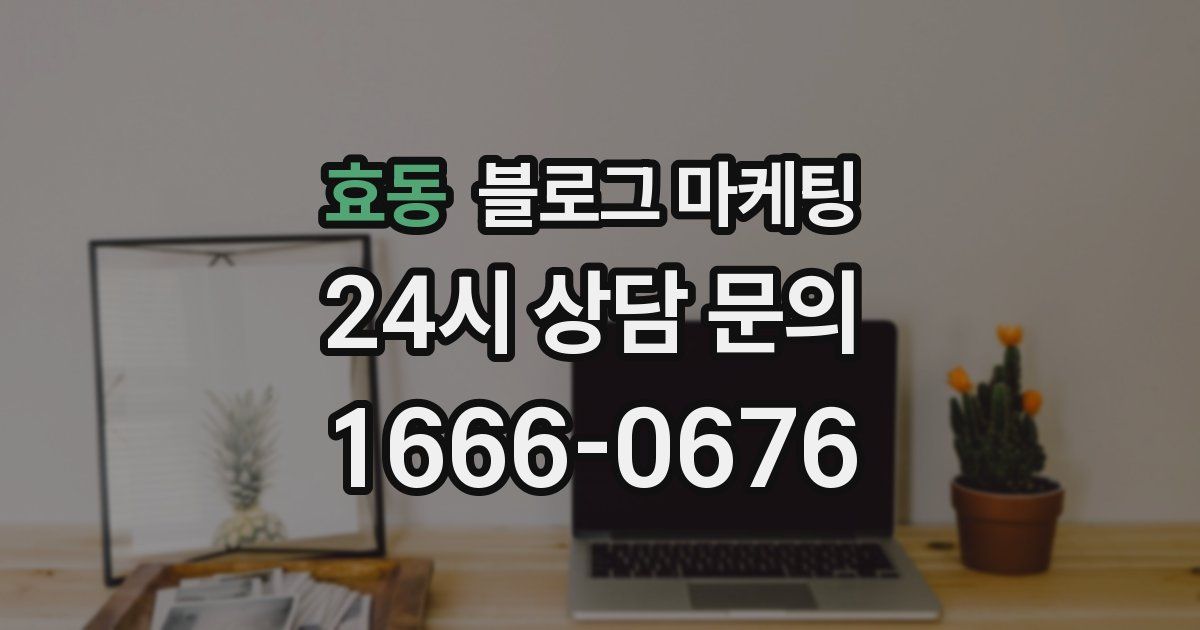 효동 블로그 마케팅