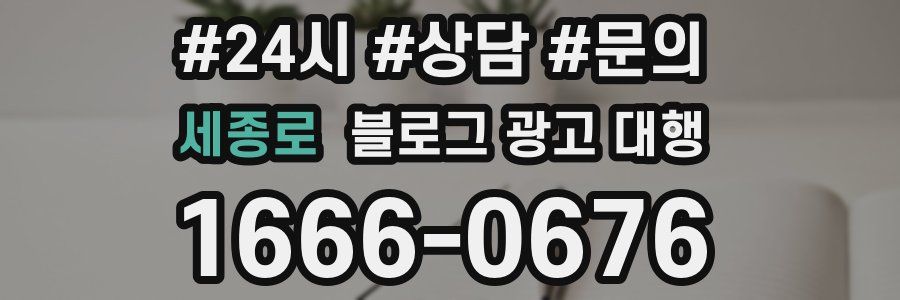 세종로 블로그 광고 대행