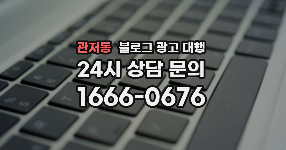 관저동 블로그 광고 대행