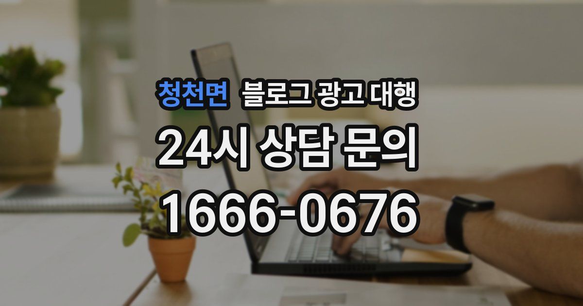 청천면 블로그 광고 대행