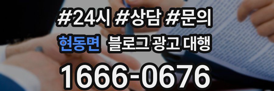 현동면 블로그 광고 대행